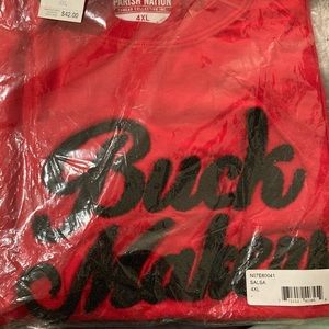 Men’s Parish Nation “Buck Makers” Red T- shirt, Size 4XL
